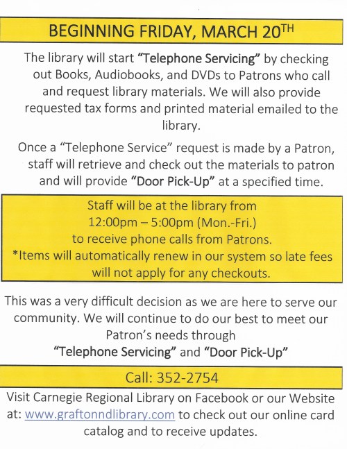 Telephone Servicing Poster - March 2020